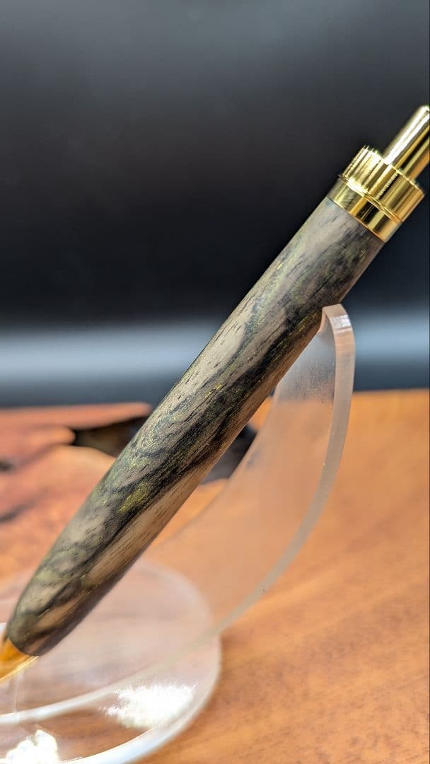 568 極上　黒柿　孔雀杢　木軸シャーペン　ボールペン