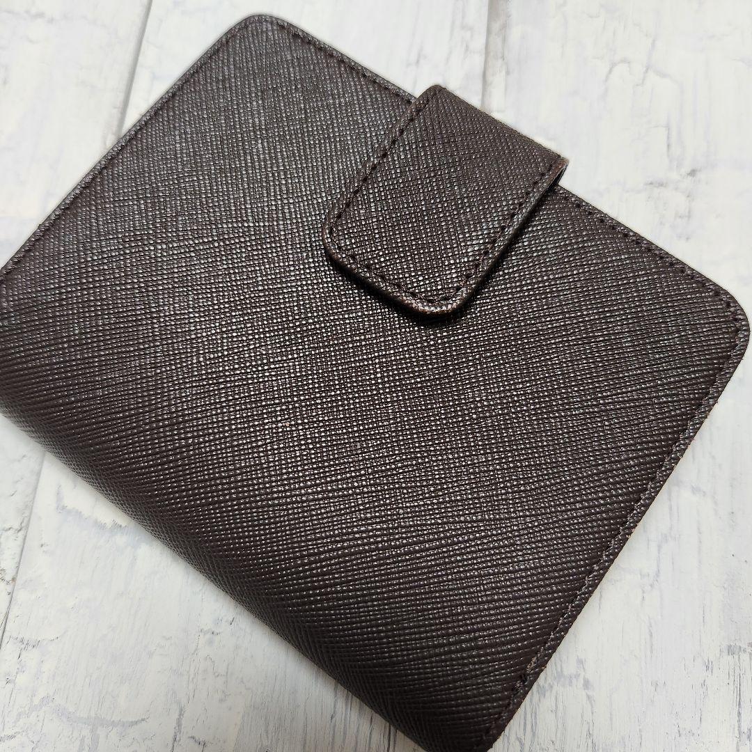 アニエスベー　二つ折り財布 ダークブラウン/ピンク　美品