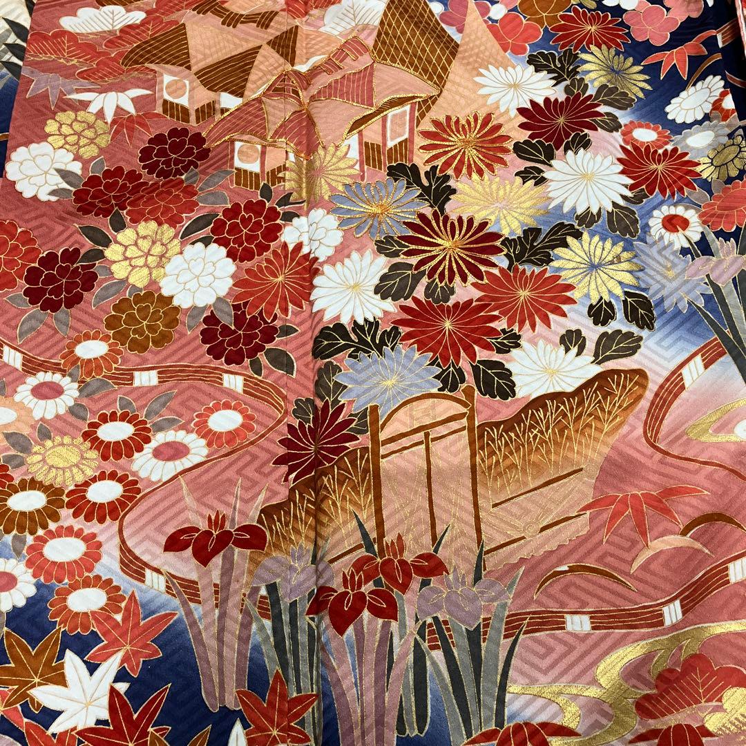 逸品６点！鈴乃屋振袖＆新品袋帯＆帯締&帯揚&新品髪飾り＆サガフォックス 成人式