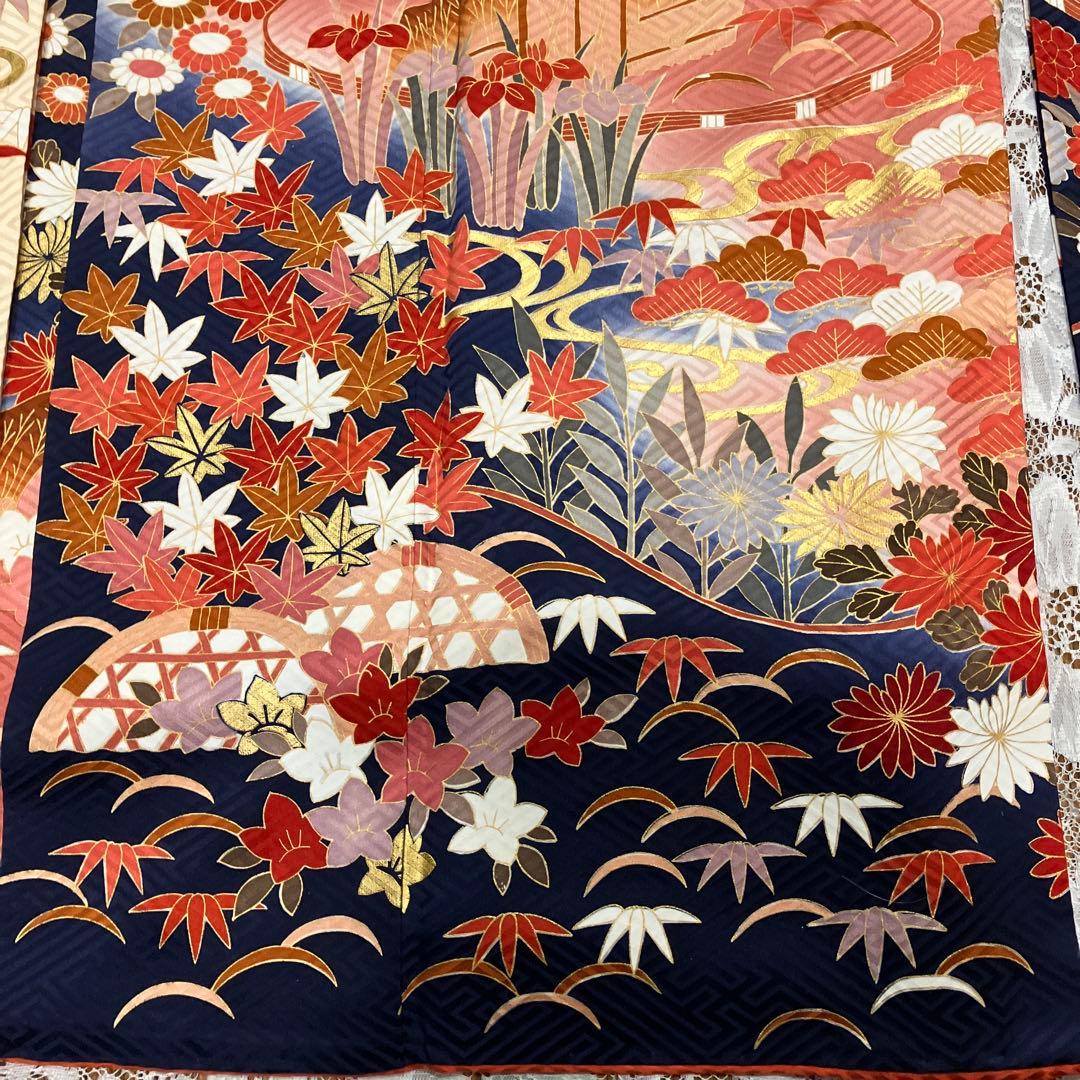 逸品６点！鈴乃屋振袖＆新品袋帯＆帯締&帯揚&新品髪飾り＆サガフォックス 成人式