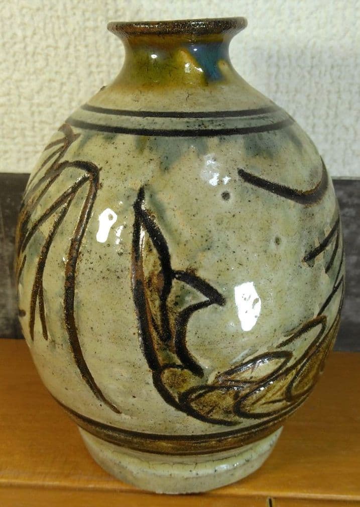 希少‼人間国宝 金城次郎 海老徳利 栞 共箱 美品 壺屋焼 壷屋焼 海老紋徳利