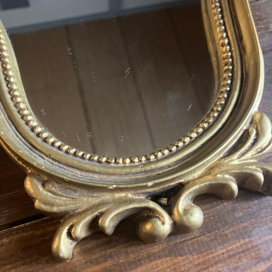 フランスアンティークゴールドフレームミラー　フランスアンティーク鏡　壁掛け