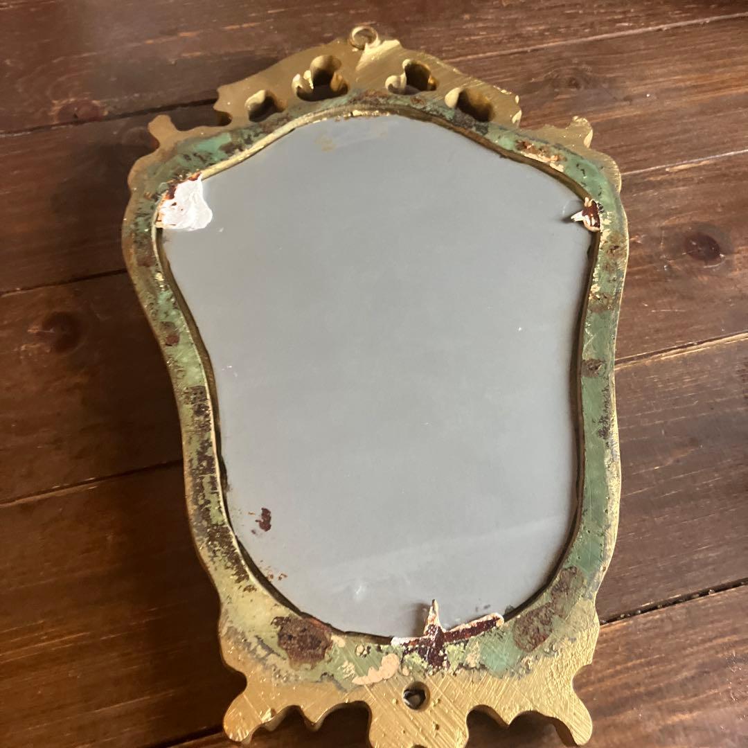 フランスアンティークゴールドフレームミラー　フランスアンティーク鏡　壁掛け