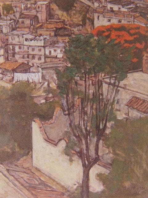 相笠昌義、【メキシコにて、タスコ望景】、希少な額装用画集より、新品額装付