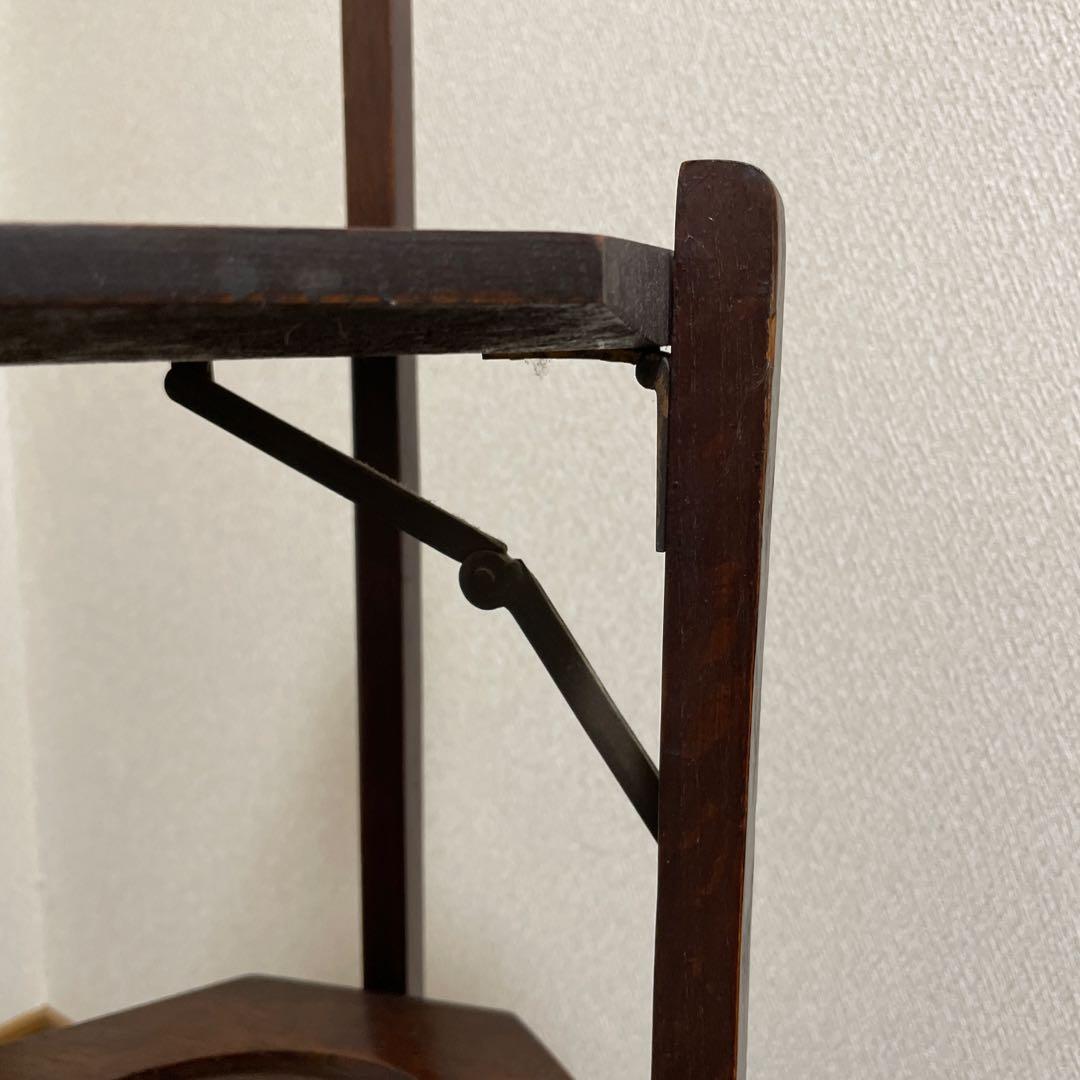 1／27まで発送停止。 木製 3段 ケーキスタンド 八角形　アンティーク