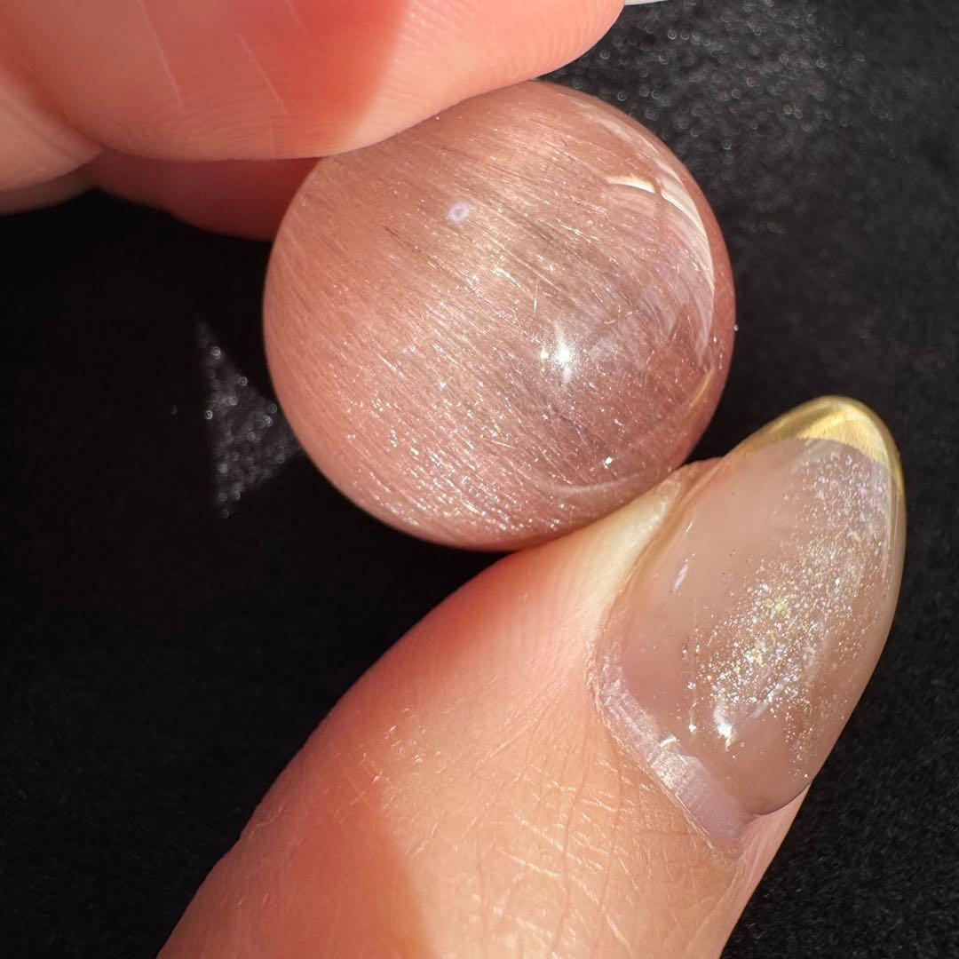 天然石　粒　インテリア　ピンク　サゲニティック　置物　シャトヤンシー　一点もの