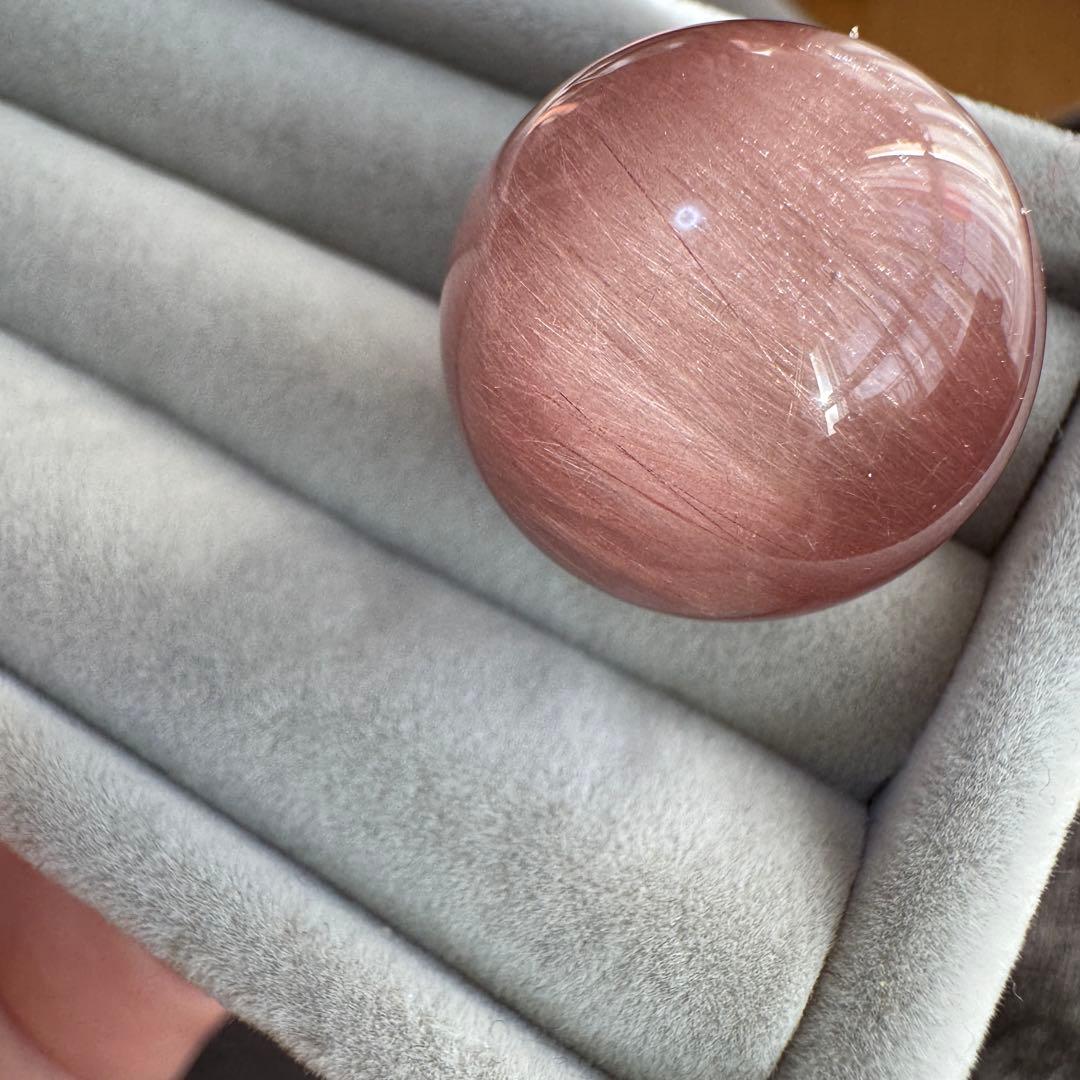 天然石　粒　インテリア　ピンク　サゲニティック　置物　シャトヤンシー　一点もの