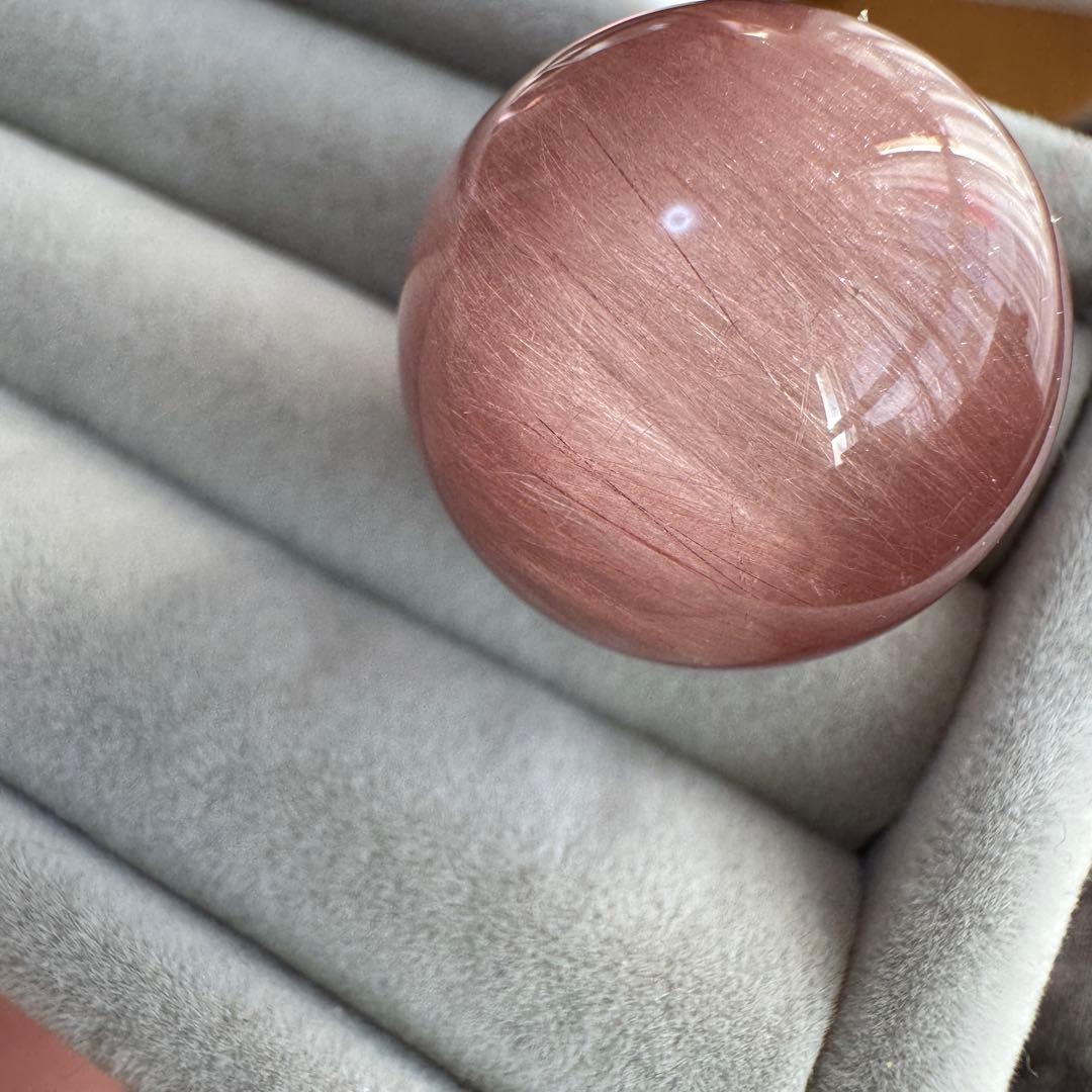 天然石　粒　インテリア　ピンク　サゲニティック　置物　シャトヤンシー　一点もの