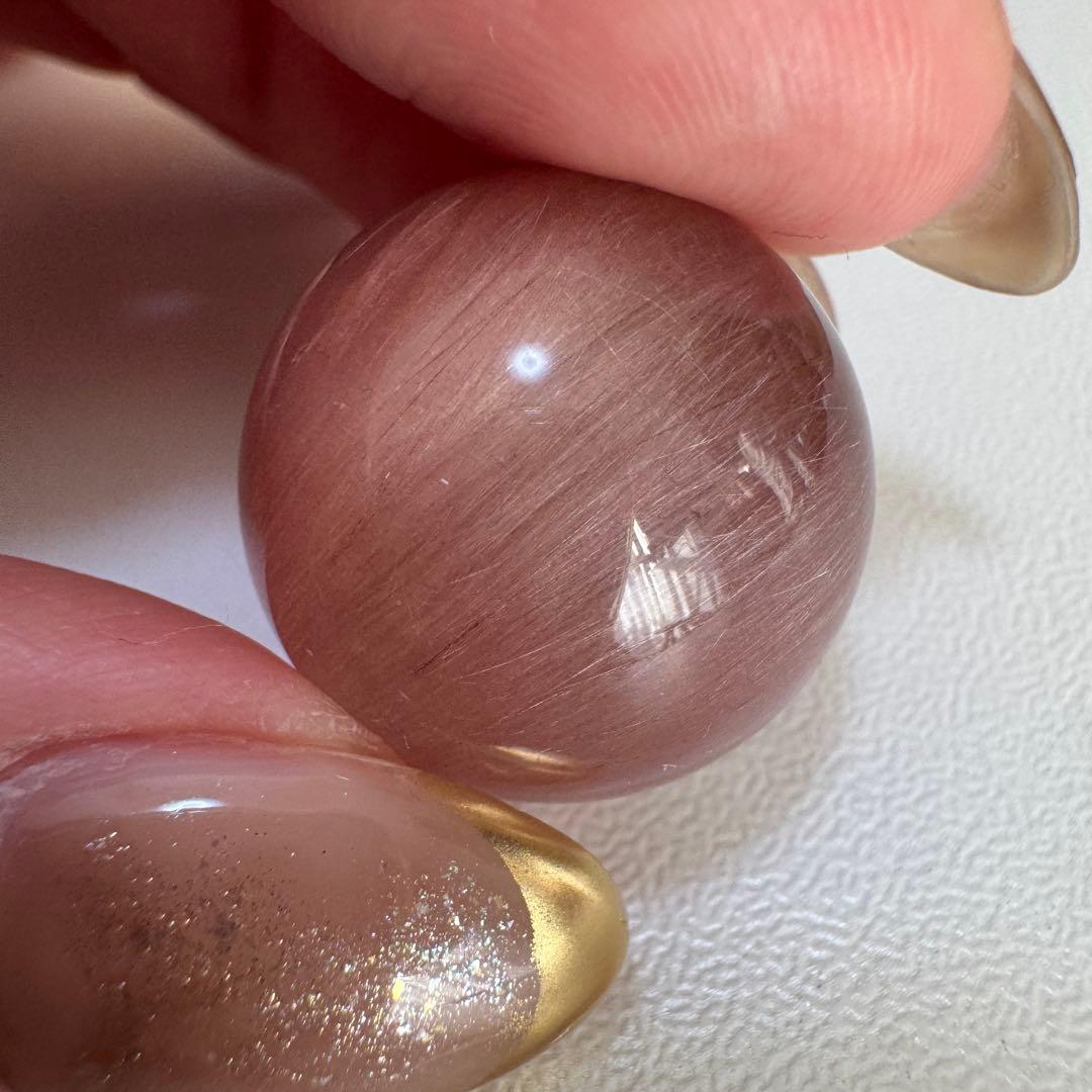 天然石　粒　インテリア　ピンク　サゲニティック　置物　シャトヤンシー　一点もの