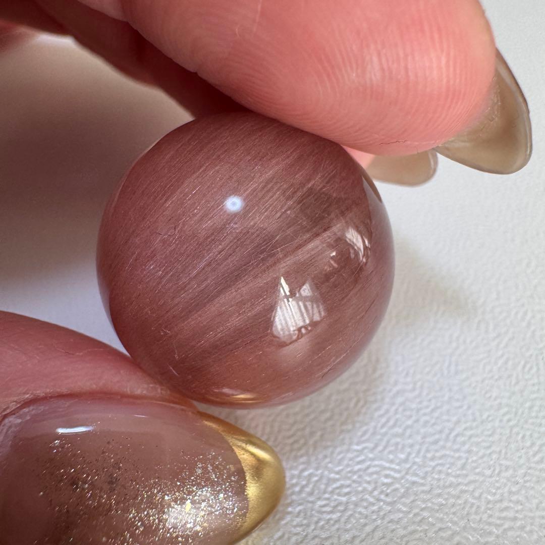 天然石　粒　インテリア　ピンク　サゲニティック　置物　シャトヤンシー　一点もの