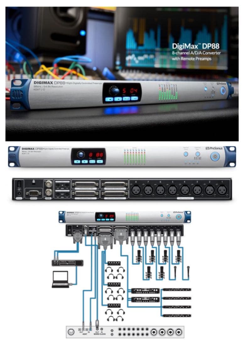 配信機器・PA機器・レコーディング機器 Presonus DIGIMAX DP88 8ch MicPre adat