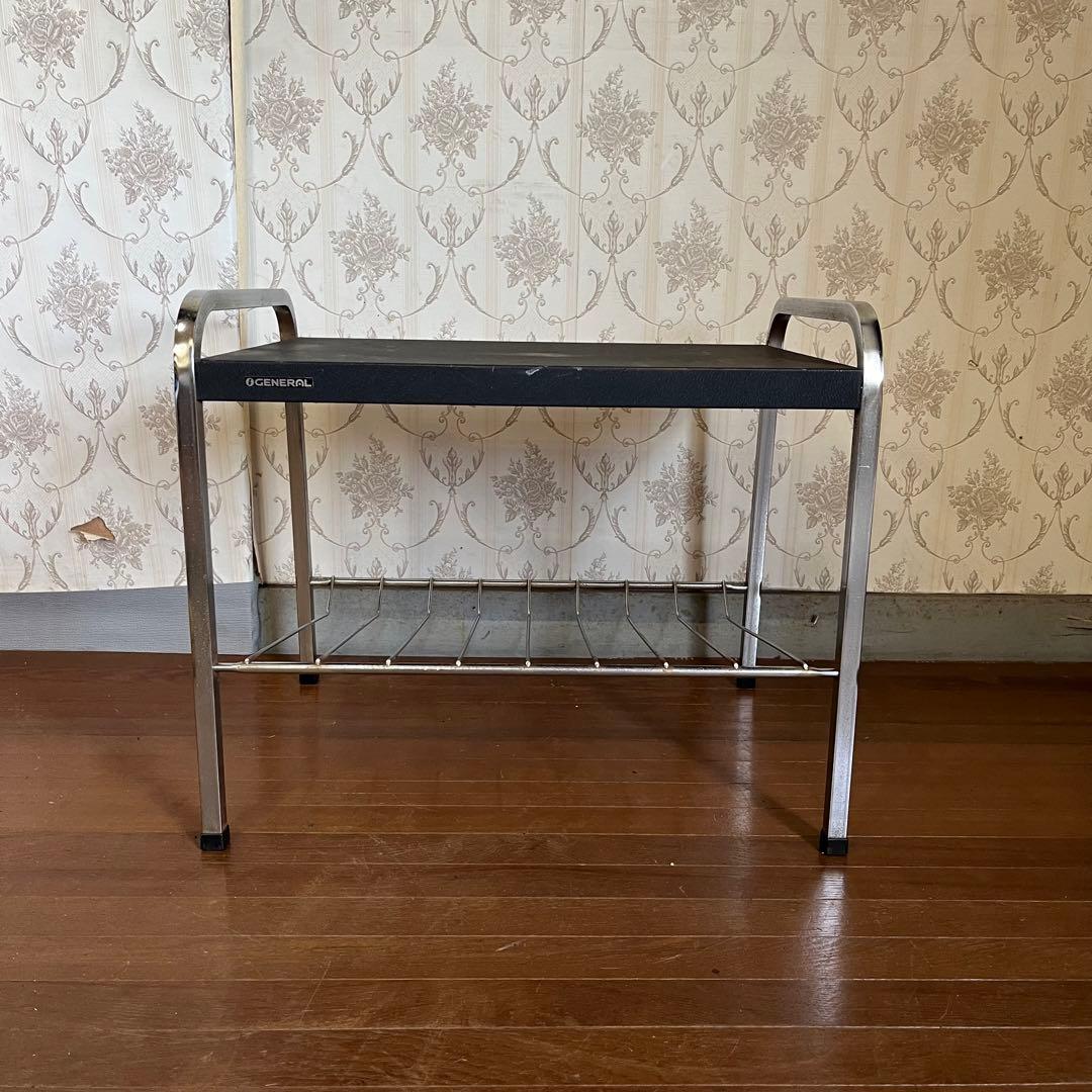 【アンティーク】昭和レトロ アイアンフレーム サイドテーブル 古道具 古民家