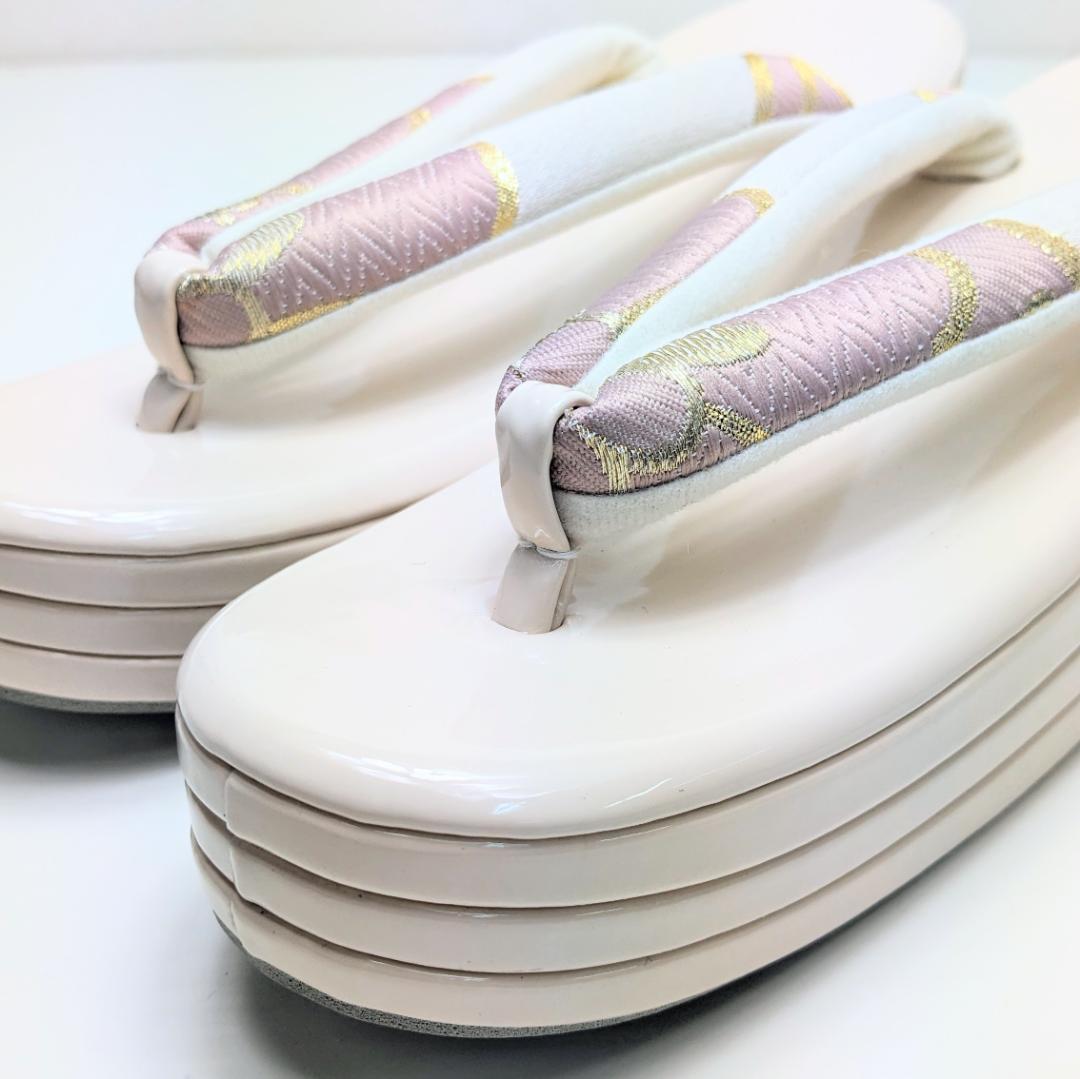 和装 草履 バッグ セット 帯地 ベージュ ピンク フリーサイズ u94-2