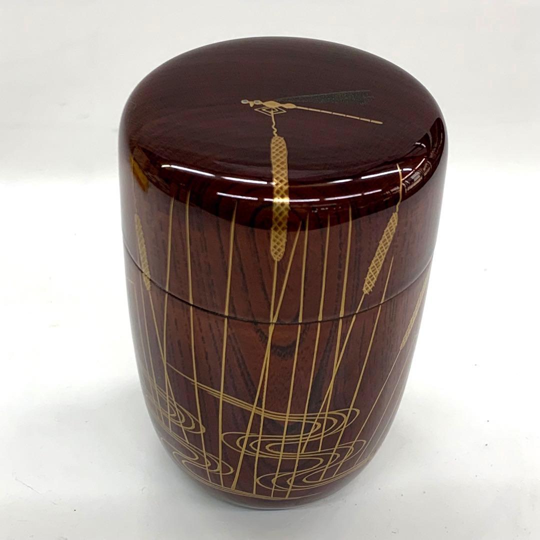 【長棗　蜻蛉に蒲1   欅溜】田中宗凌　共箱