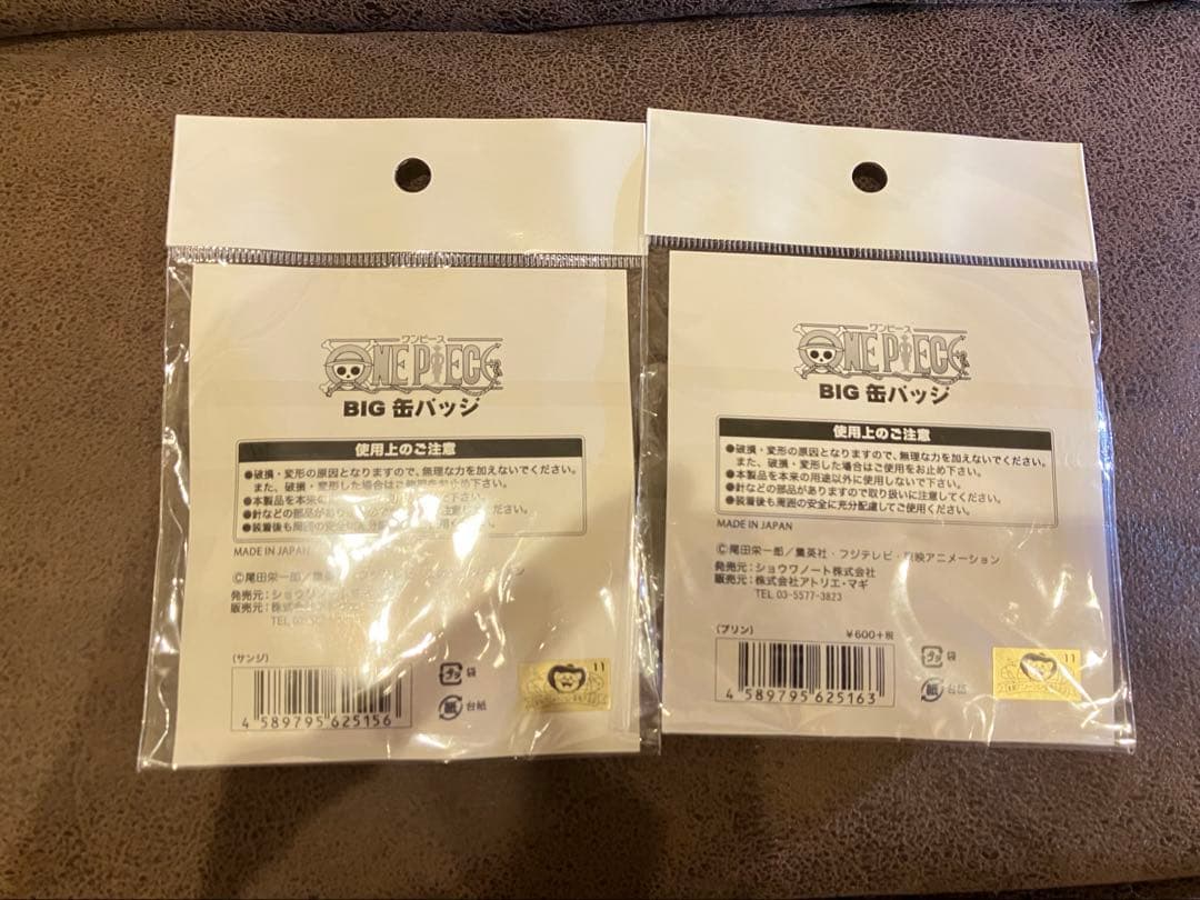 【希少】ワンピース BIG缶バッジ サンジ プリン ウェディング