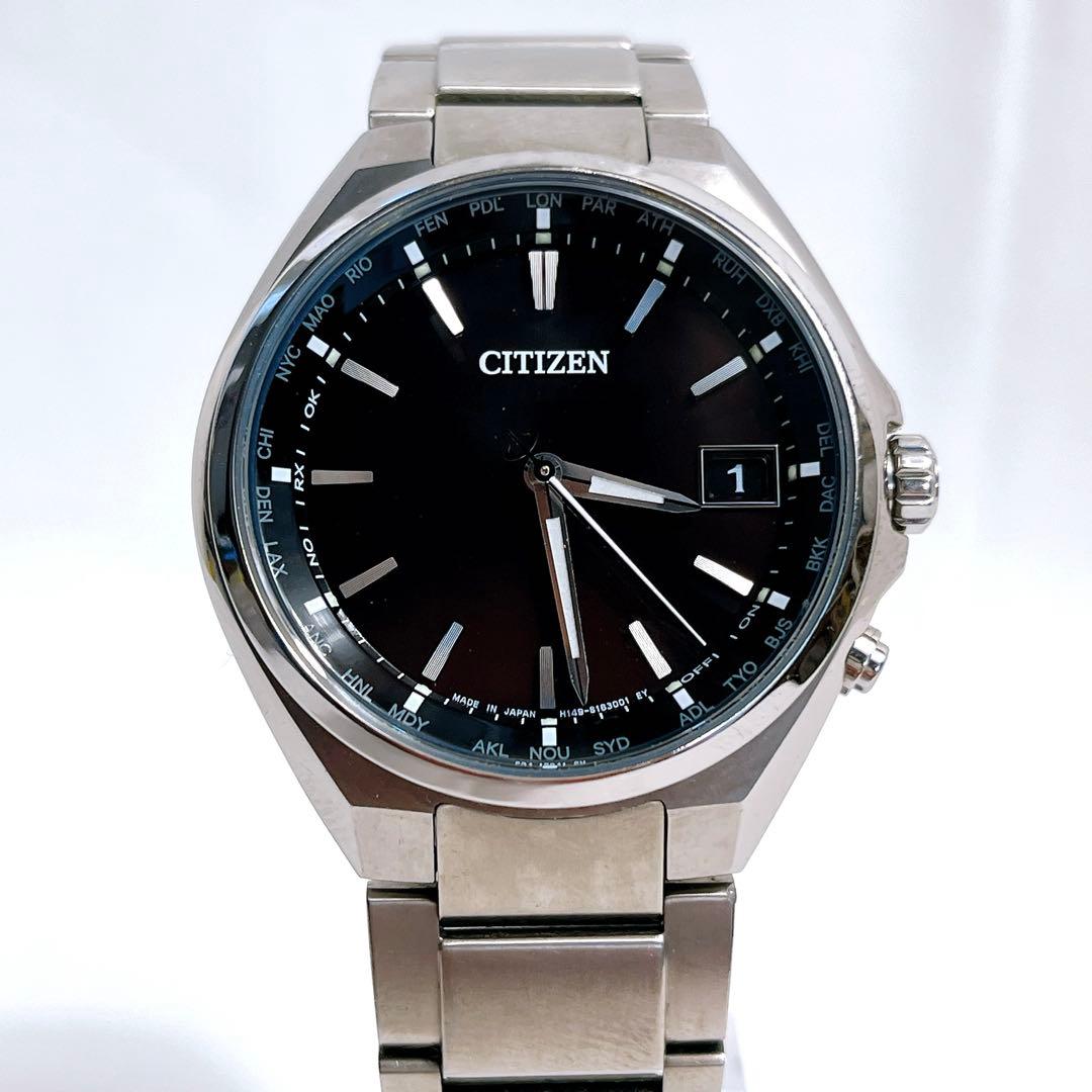 CITIZEN アテッサ CB1120-50E 黒 ブラック 3針 電波ソーラー