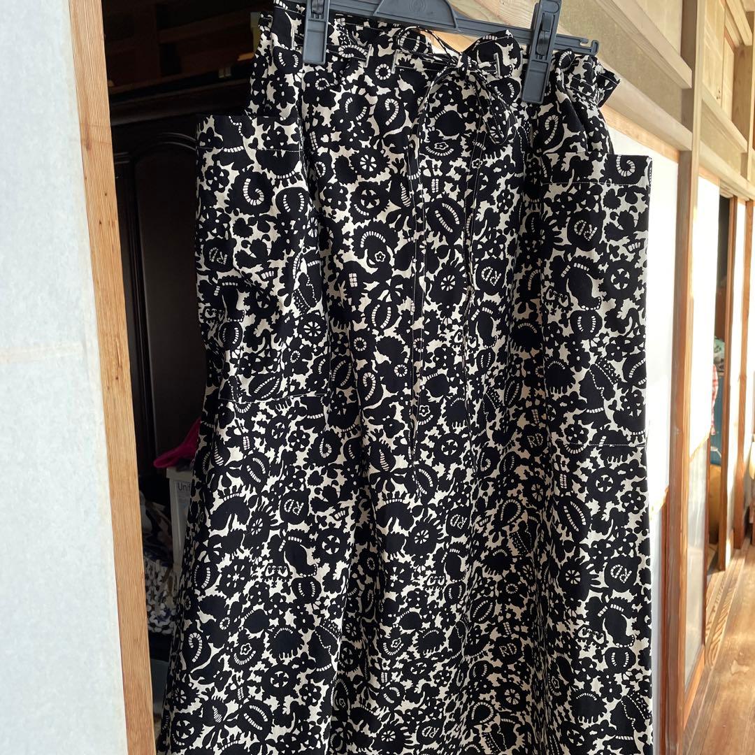 オールドマンズテーラー モノトリックプリントストリングスカート