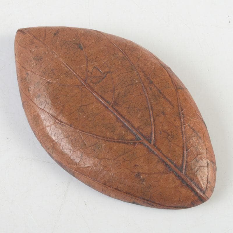 茶道具　山中塗師　新井宗賀作　乾漆　柿ノ葉香合　共箱　V　9706