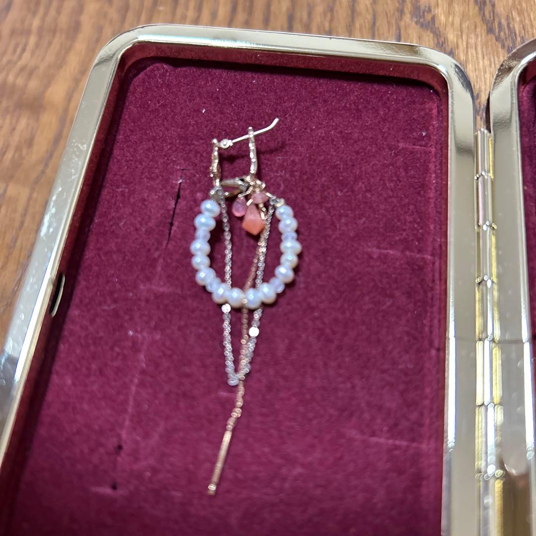 agete　K10 charm 付きピアス　ケース付き