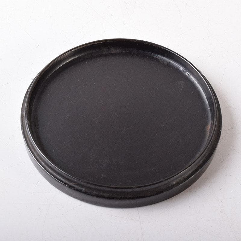 韓国漆　黒漆　螺鈿装飾　圓式香合　時代箱付　V　Ｒ8301