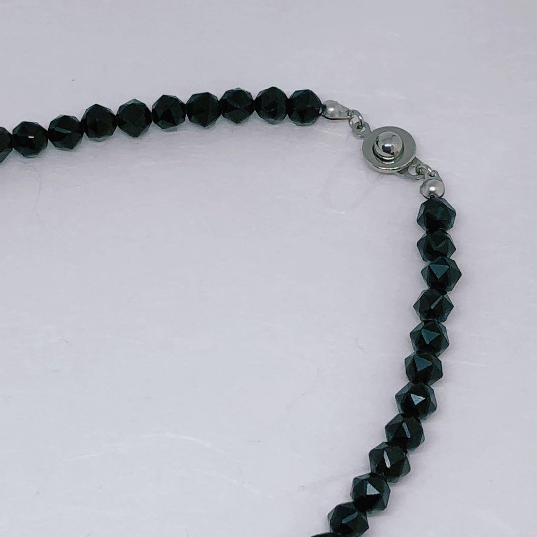 AAAモリオンスターカット8mmネックレス65cm＋アジャスター5cm 黒水晶