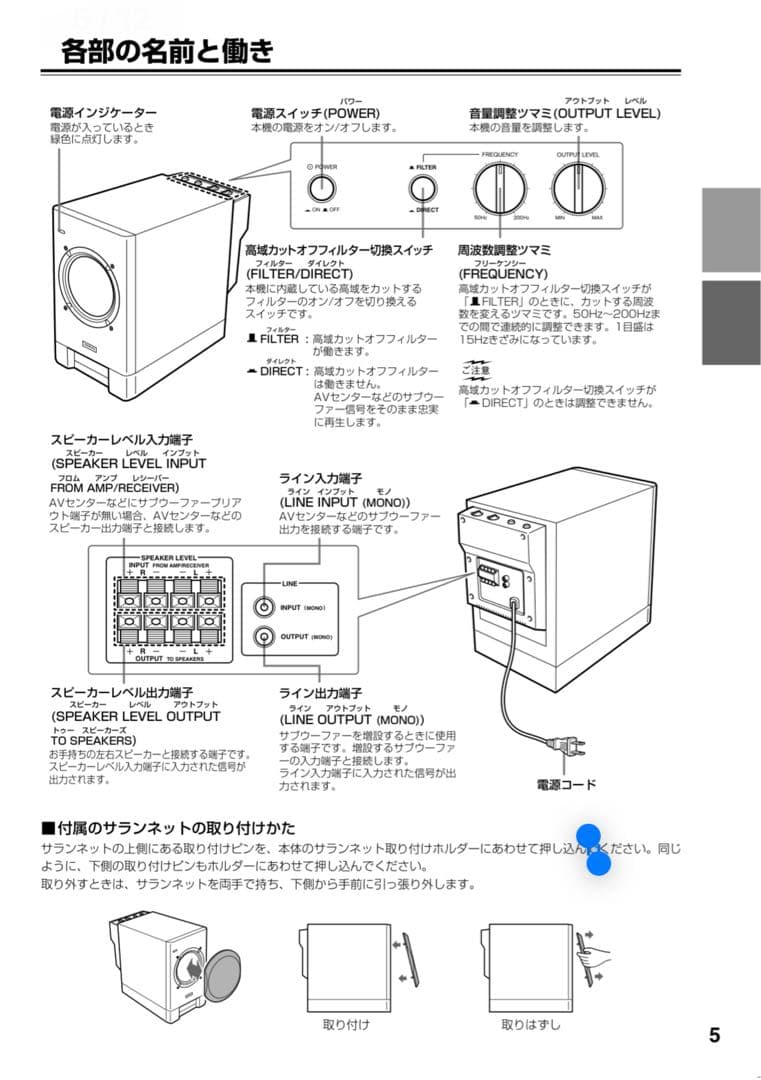 美品Onkyo アンプ内蔵サブウーファー　SL-A250 オンキョー
