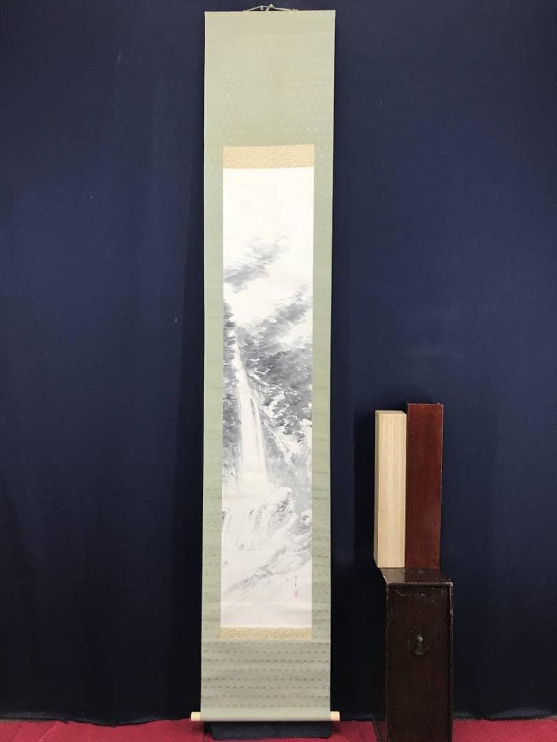 真作/児玉希望/瀑布図/山水図/滝山水図/掛軸/名家伝来/AE-6