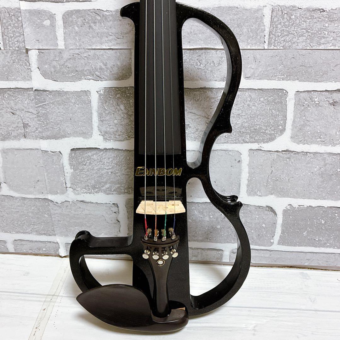 美品 ENNBOM サイレントバイオリン 4/4 ブラック 2WAYバック