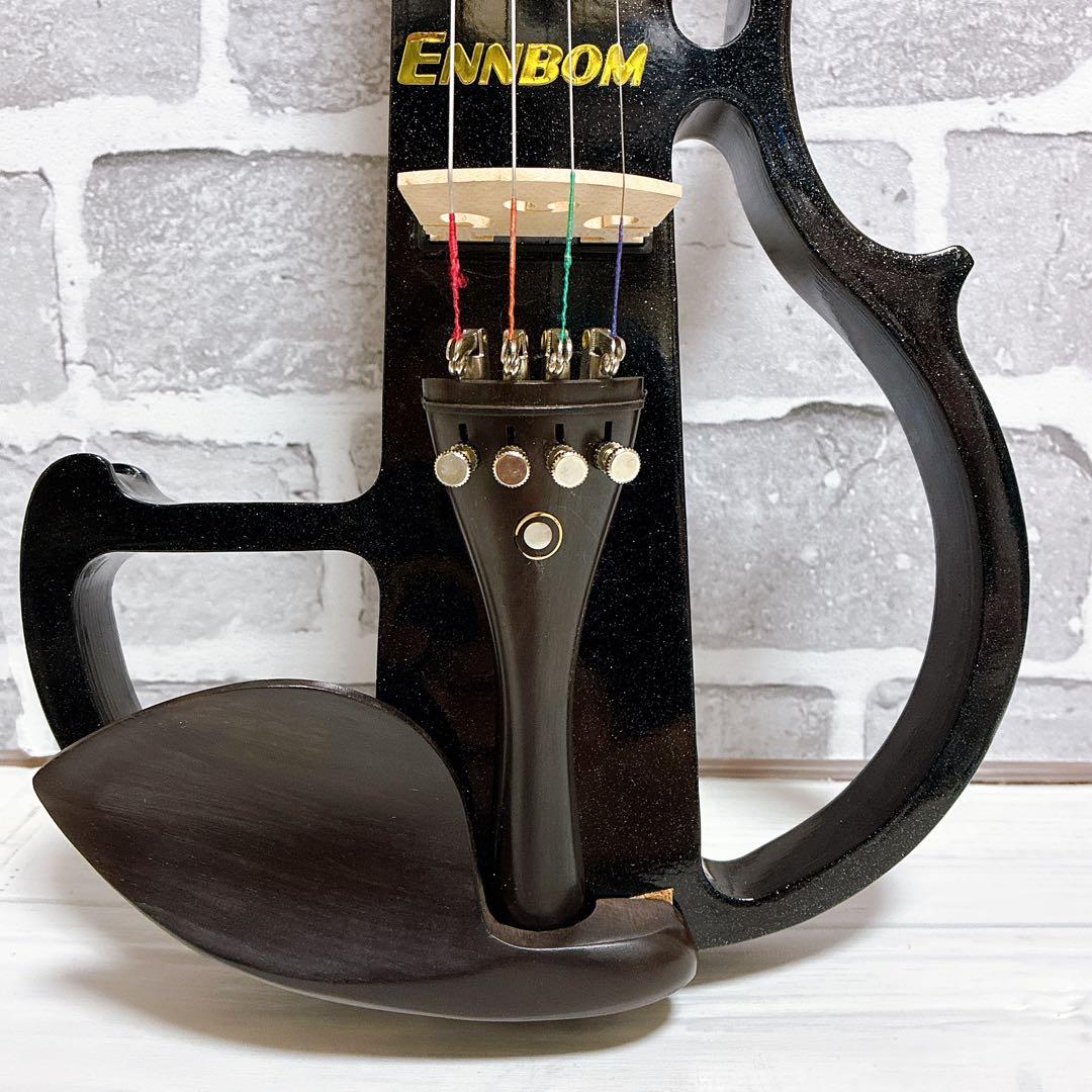 美品 ENNBOM サイレントバイオリン 4/4 ブラック 2WAYバック