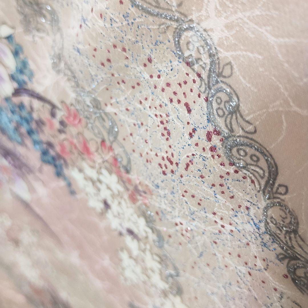 成人式正絹振袖フルセット　ベビーピンク　ラメ　　上品　豪華　光沢