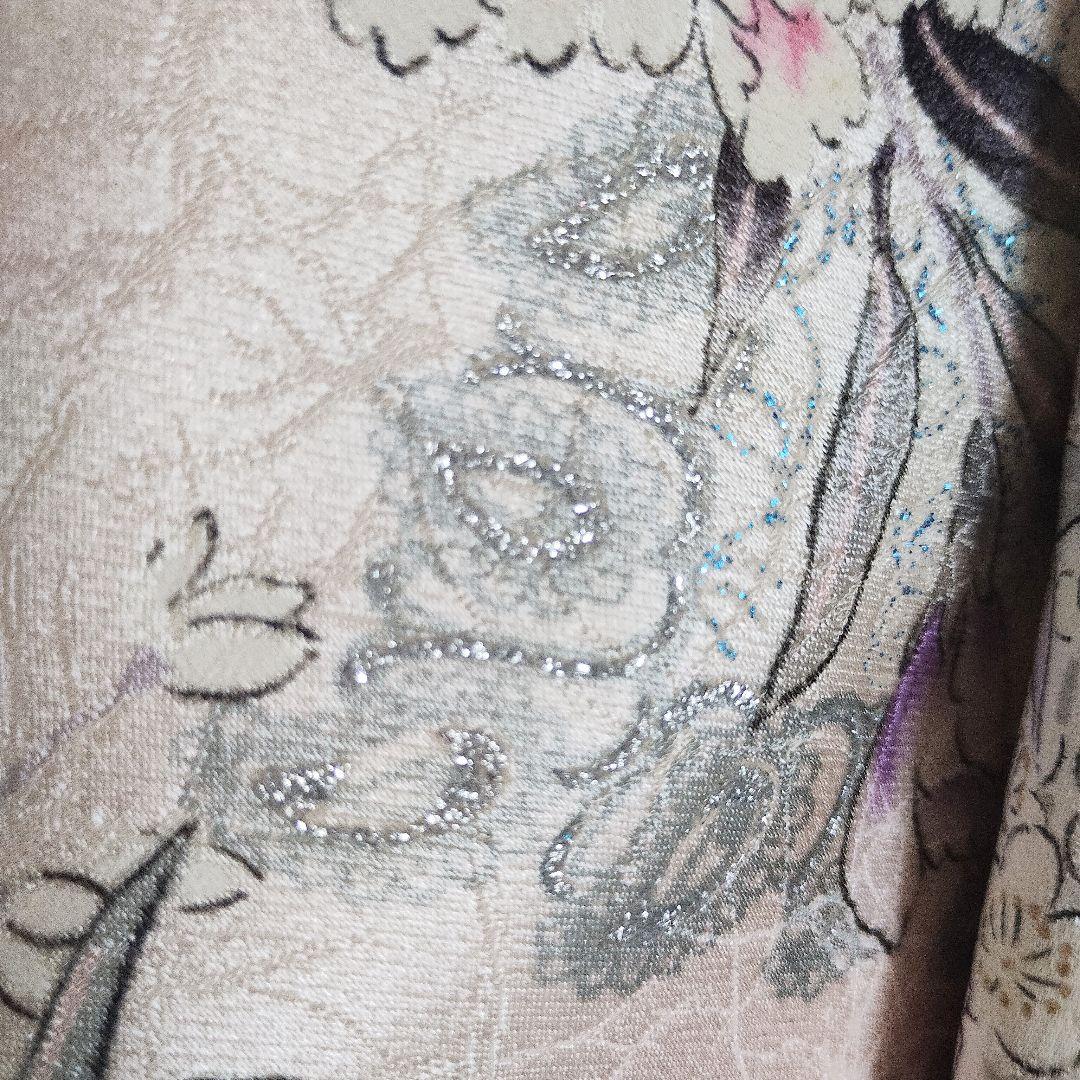 成人式正絹振袖フルセット　ベビーピンク　ラメ　　上品　豪華　光沢