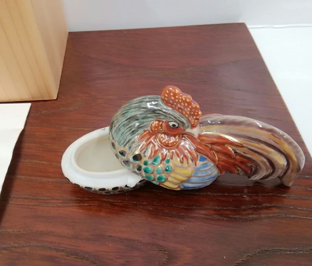 九谷焼　益田和宜　仁清風　鶏　香合