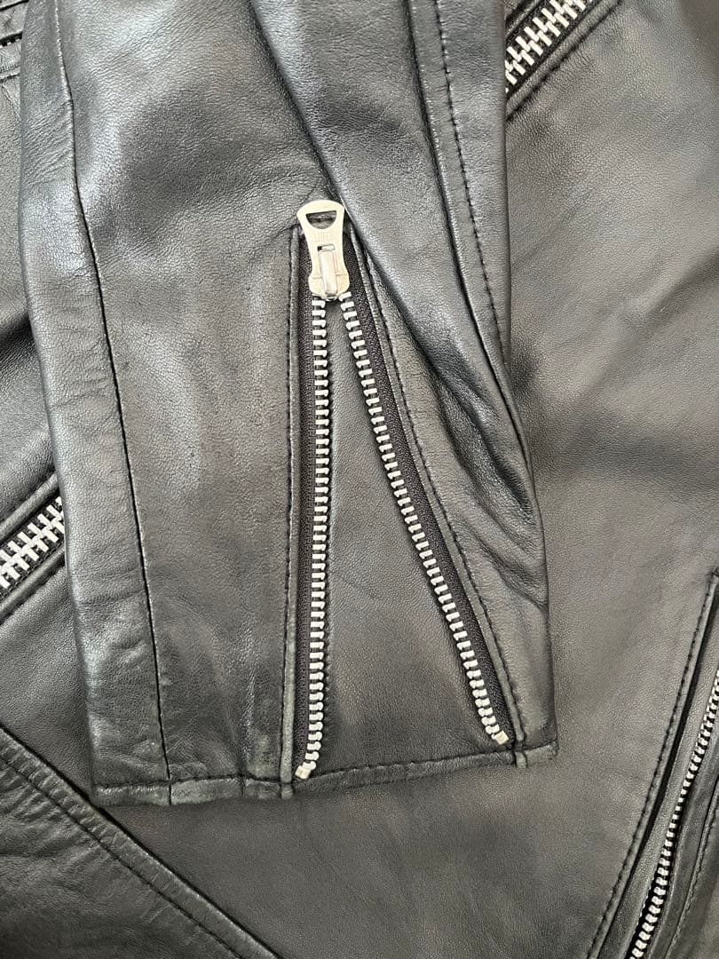 Schott レザーシングルライダースジャケット 黒