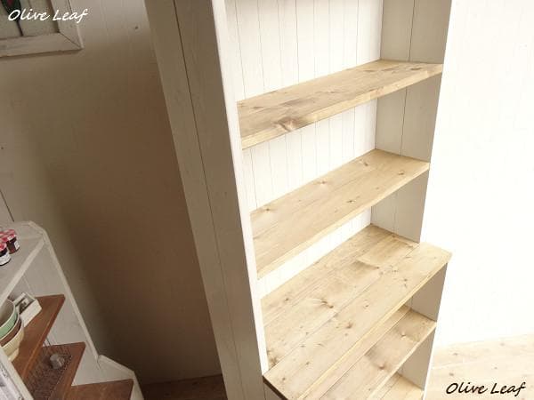 サイズ、デザインオーダー可！●6段カップボードW64●シャビーホワイト●受注製作