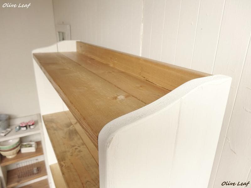 サイズ、デザインオーダー可！●6段カップボードW64●シャビーホワイト●受注製作