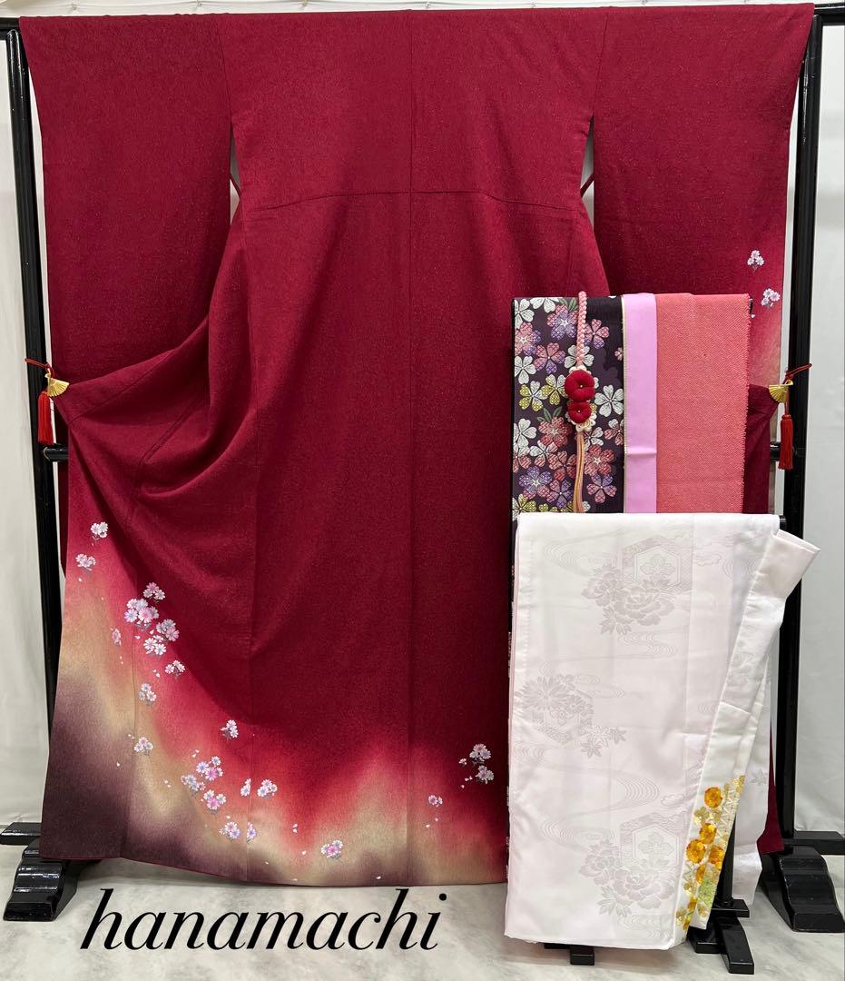 ゆったりサイズ　振り袖　フルセット　長襦袢　金彩　成人式　大きめ　振袖　579