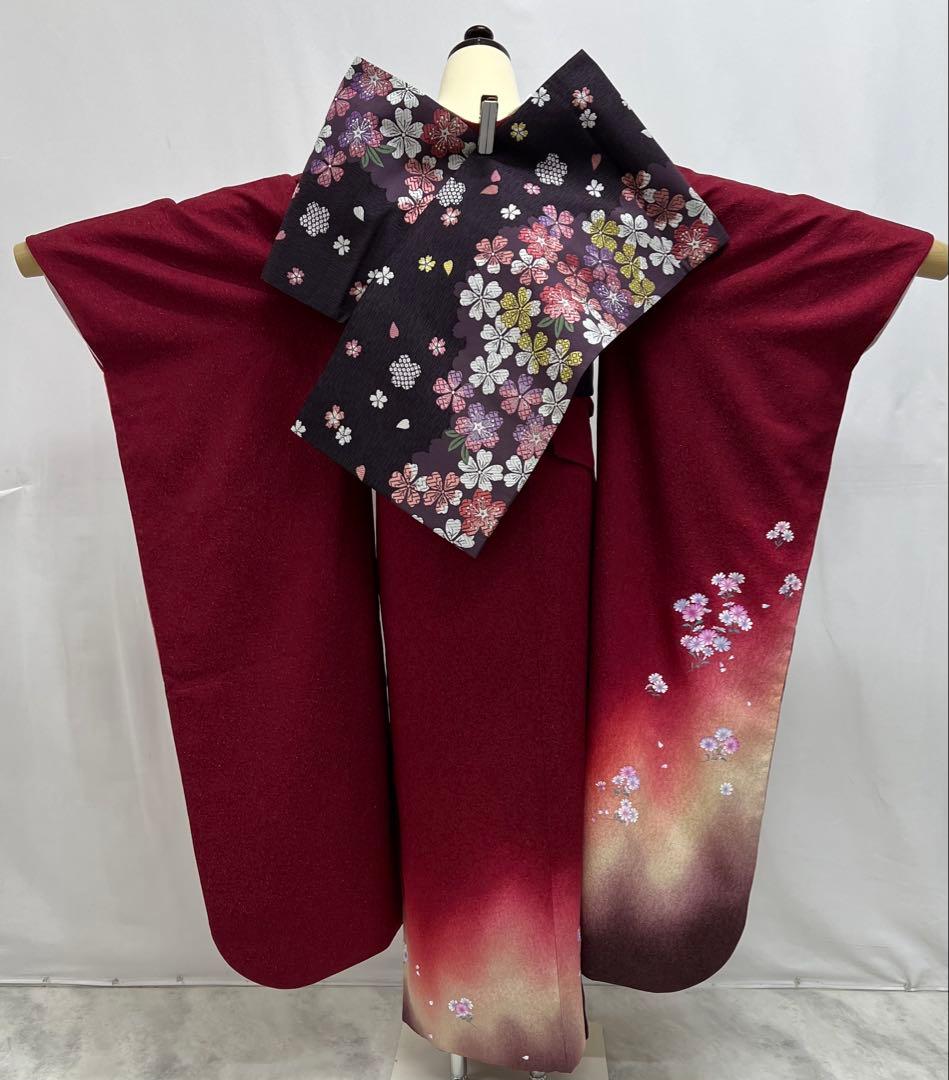 ゆったりサイズ　振り袖　フルセット　長襦袢　金彩　成人式　大きめ　振袖　579