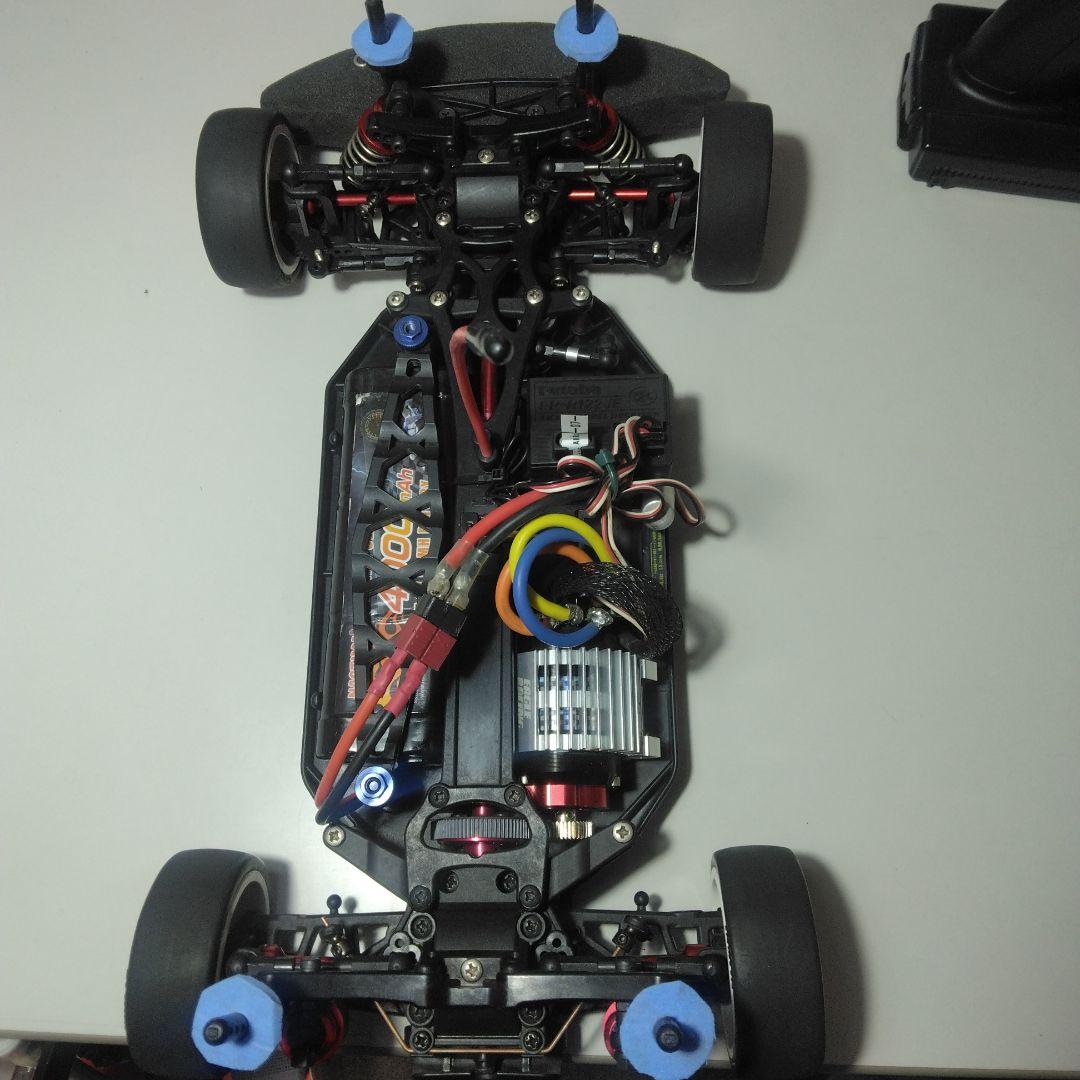 ホビーラジコンカー 青と黄色の炎模様(プロポ、フルセット旧車