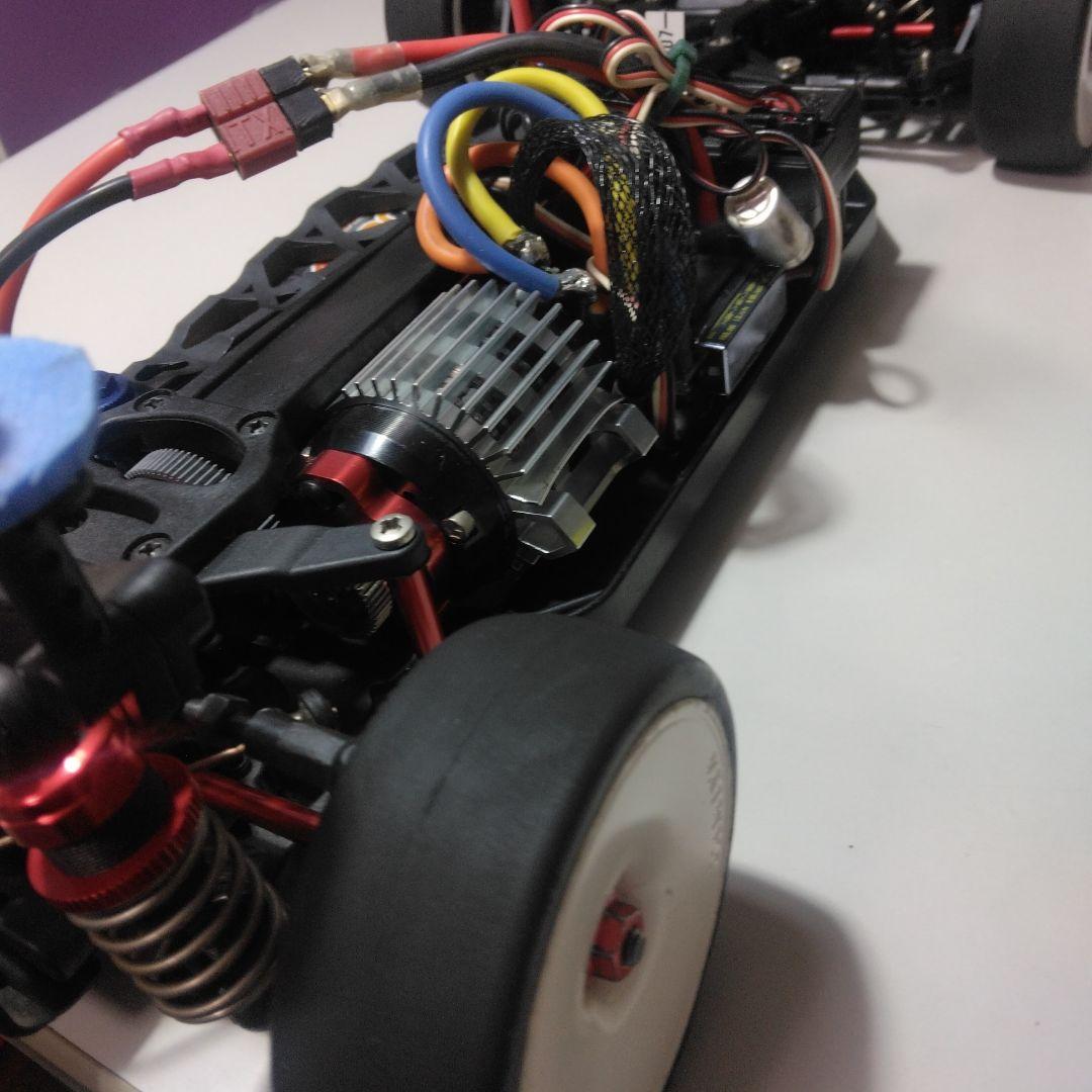 ホビーラジコンカー 青と黄色の炎模様(プロポ、フルセット旧車