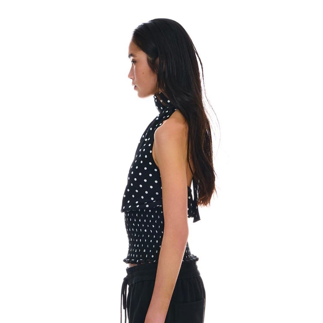 トップス BEEDEN DOTS SCARF NECK TOPS