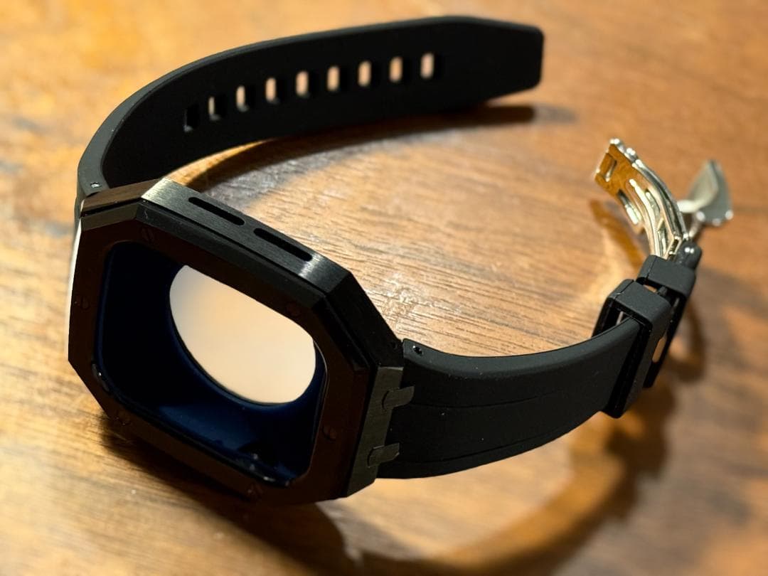 【値下げ】Apple Watchバンド BELTIES ブラックラバーベルト時計