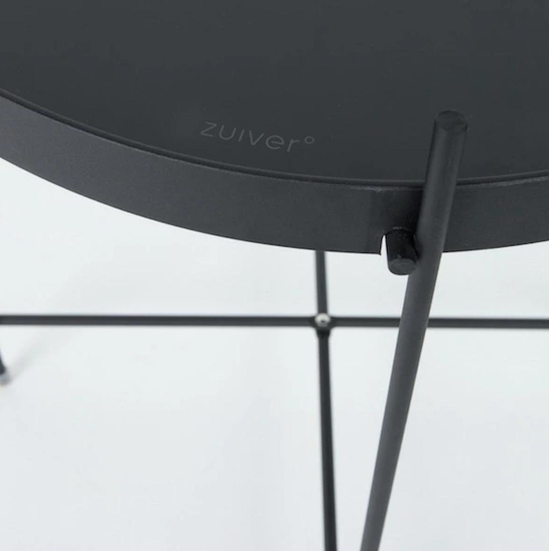 Zuiver★ガラストップ サイドテーブル/コーヒーテーブル アイアン 折り畳み