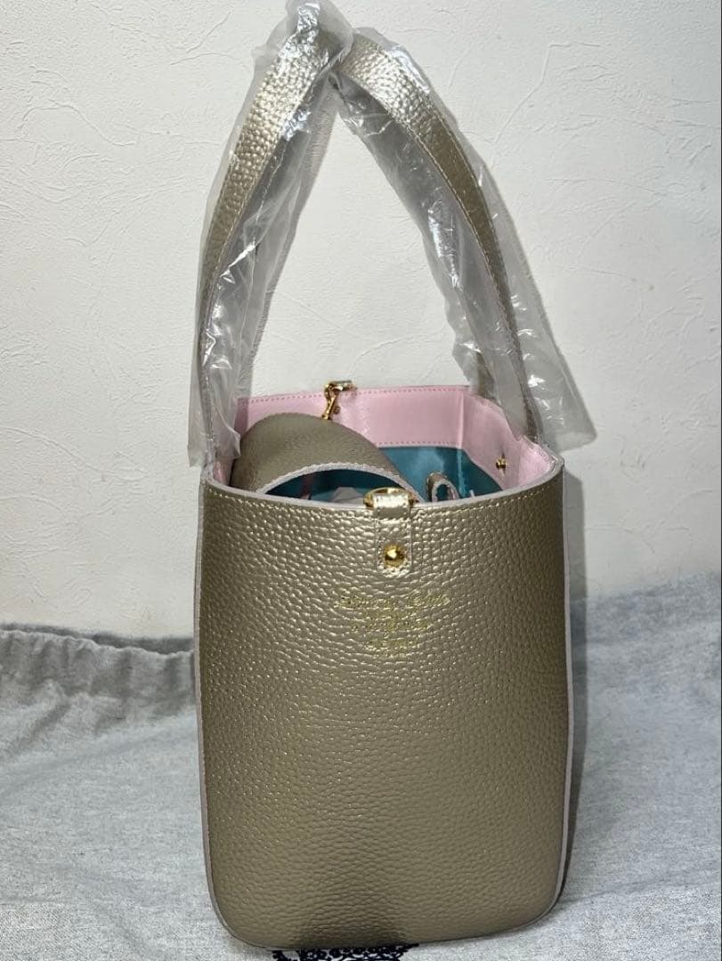 【タグ付き未使用】A.D.M.J. Bee ハンドバッグ シャンパンゴールド