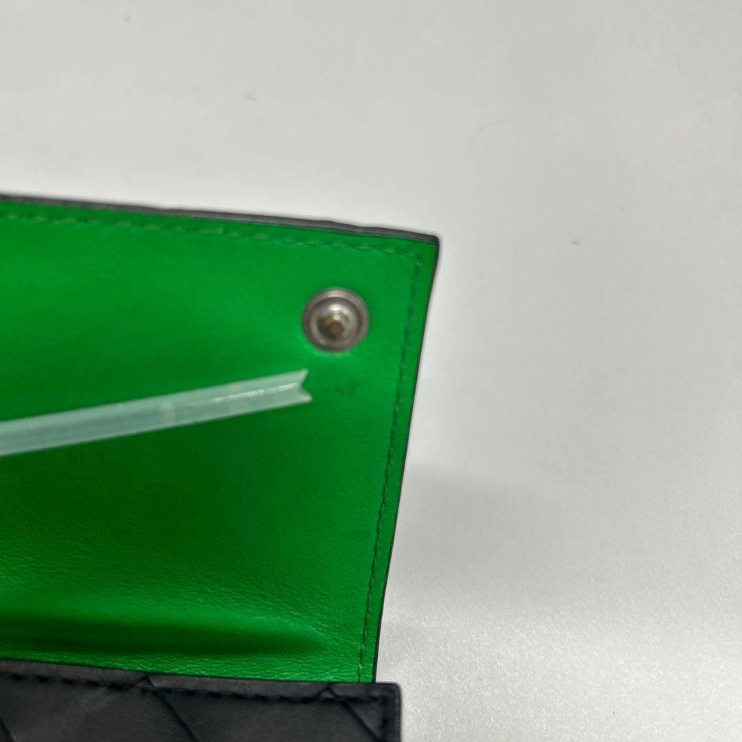 BOTTEGA VENETA黒 レザー キーケース 編み込みデザイン