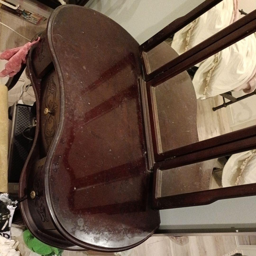 Yuriさま専用。姫系猫足アンティークダークブラウン ドレッサー