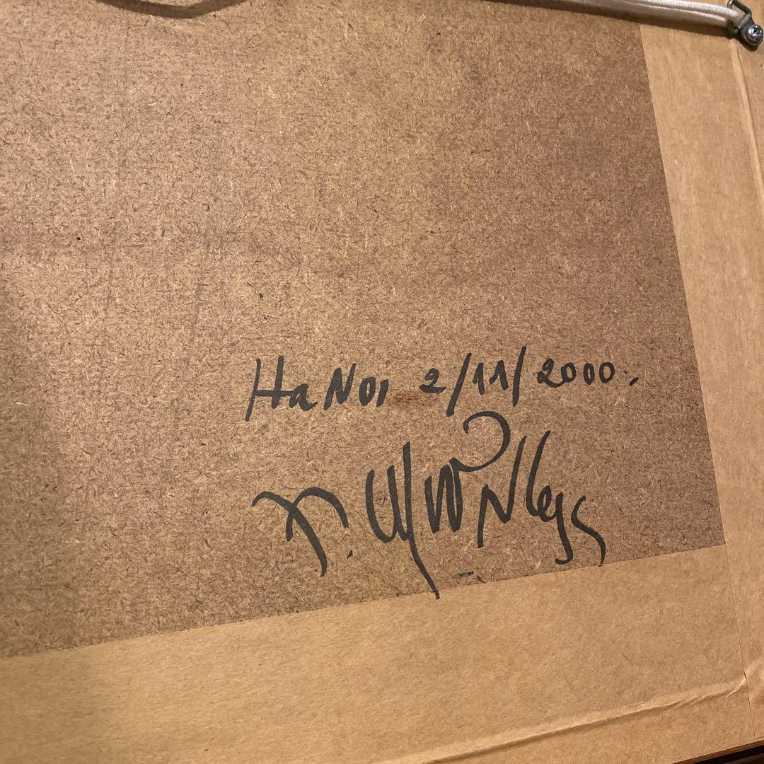 ヴィンテージ アート 絵画 プリミティブ サイン入り 額装品 インテリア