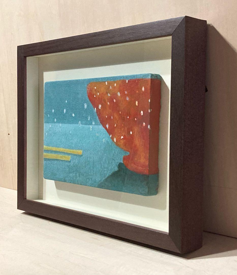 谷田恵美「間」額装●アクリル画 百貨店取扱い作家●