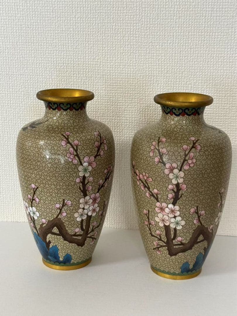 中国美術 銅胎琺瑯 銅製花瓶 壺 唐物古玩 年代品