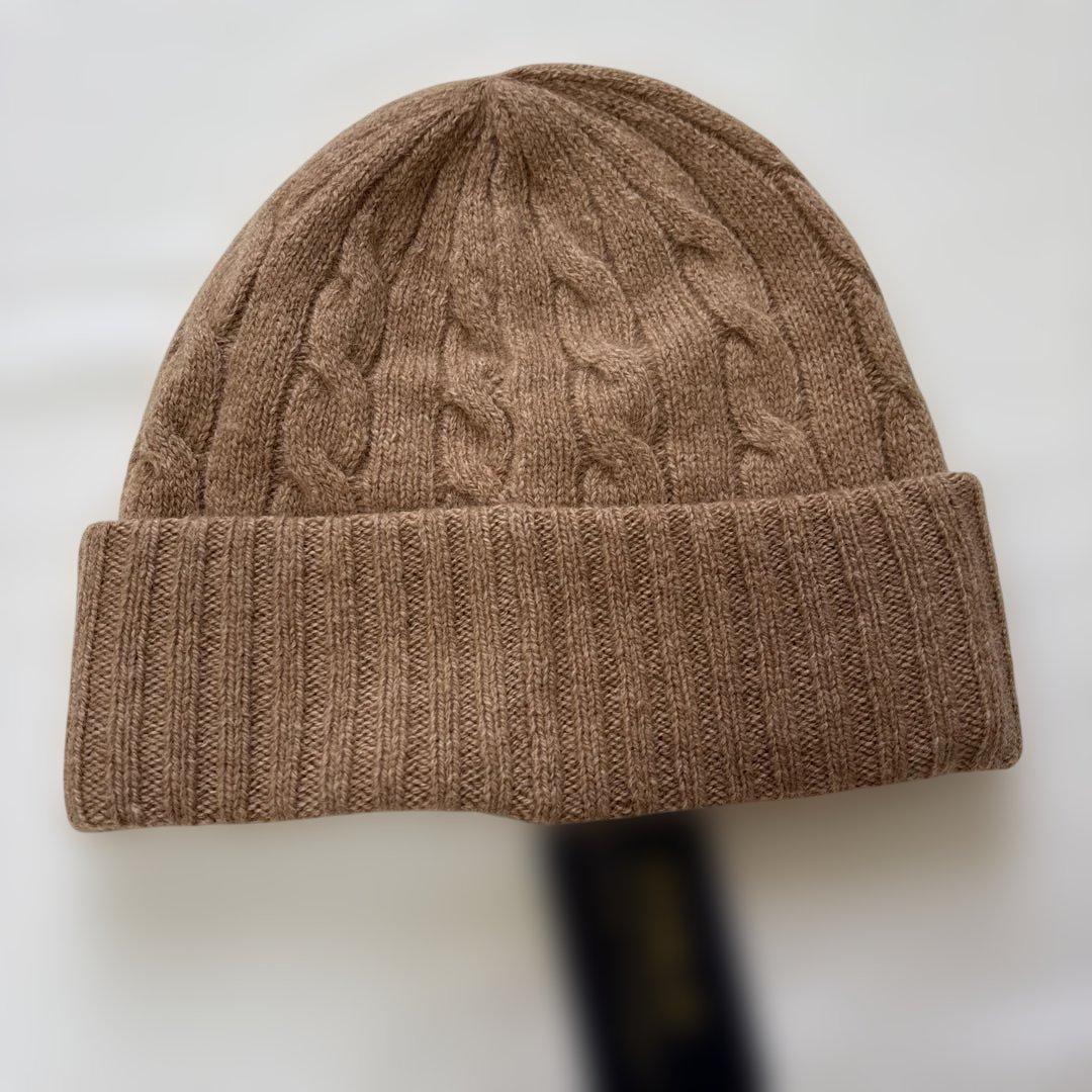 POLO RALPH LAUREN 茶色ニット帽 ビーニーサイズOSレディース
