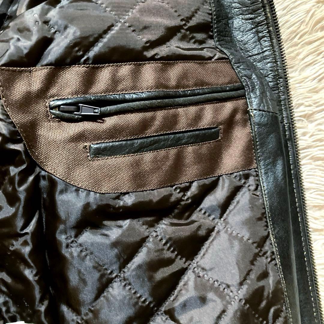 【DEGNER】 カウレザートラッカージャケット　 黒　M（大きめサイジング）